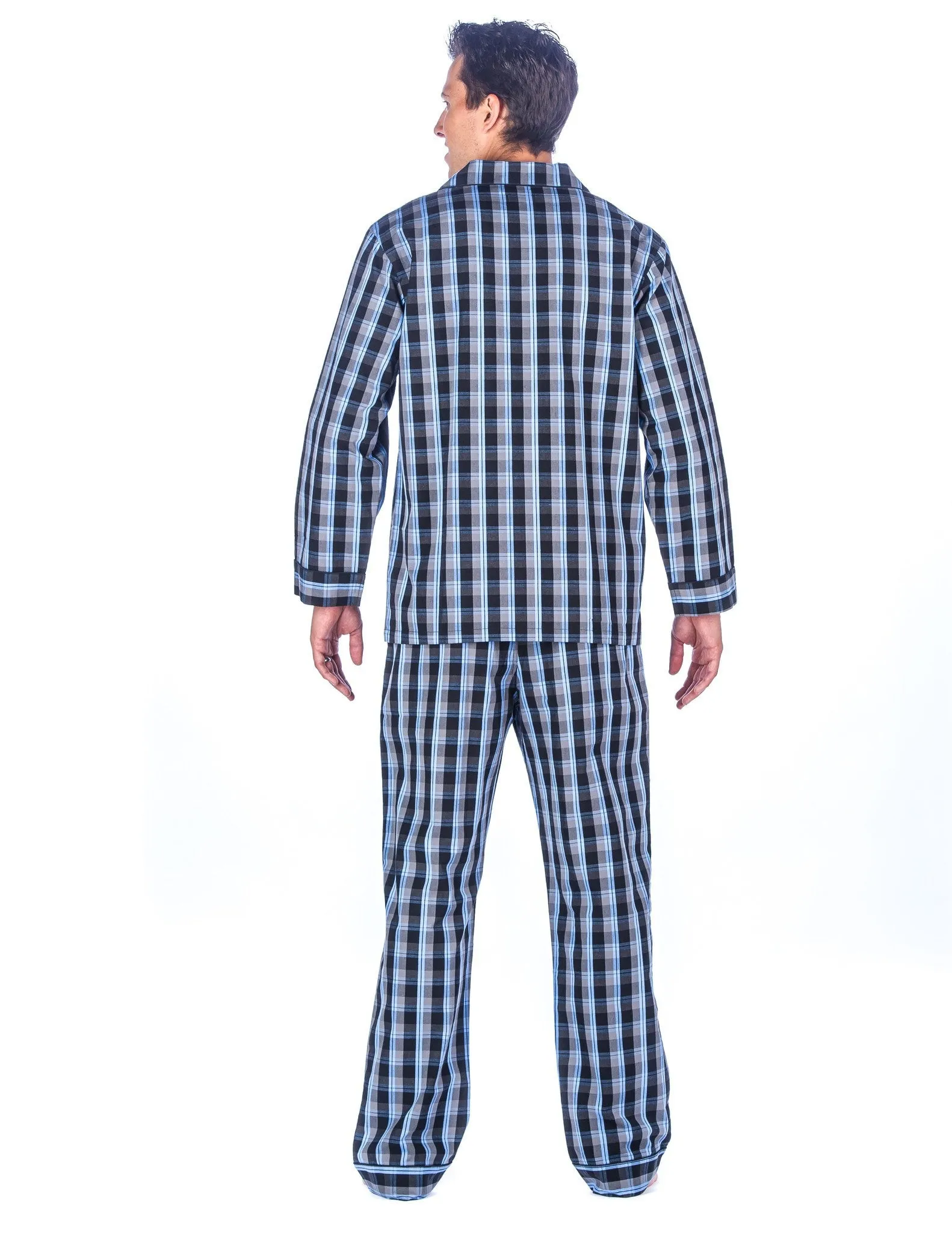 Noble Mount Mens Premium 100% Cotton Woven Pajama Sleepwear Set