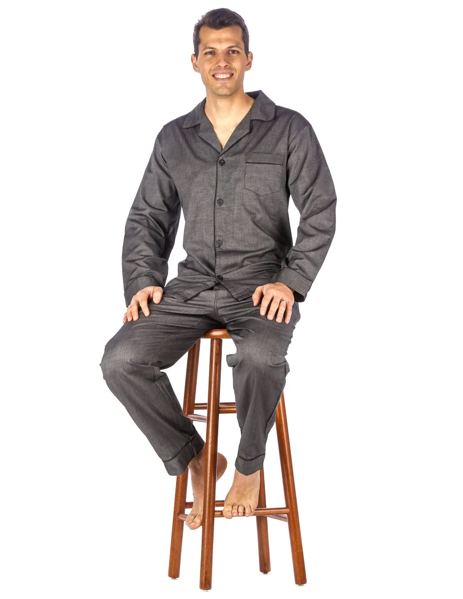 Noble Mount Mens Premium 100% Cotton Woven Pajama Sleepwear Set