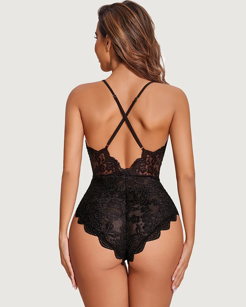 One Piece Lingerie Deep V Teddy