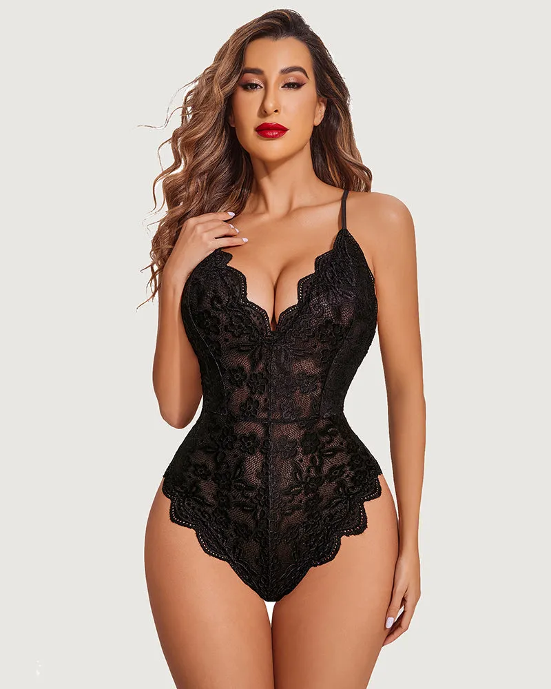 One Piece Lingerie Deep V Teddy