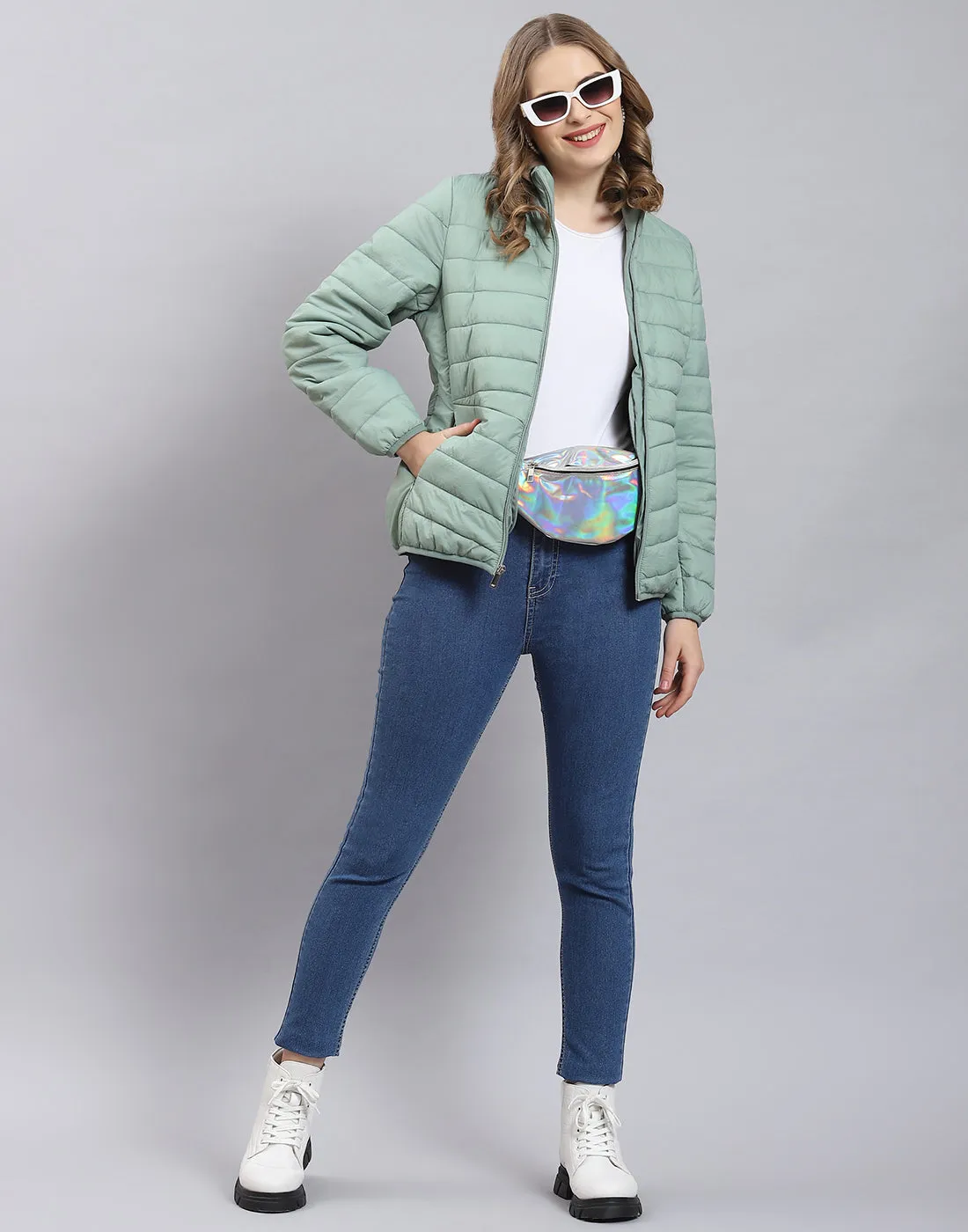 Pack it, style it, slay it, Women Green Packable Full Sleeve Jacket