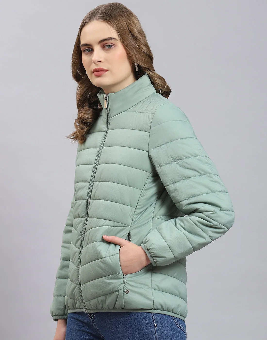 Pack it, style it, slay it, Women Green Packable Full Sleeve Jacket