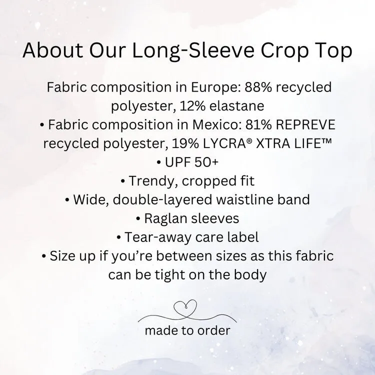 Patriotic Recycled Crop Top with Long Sleeves