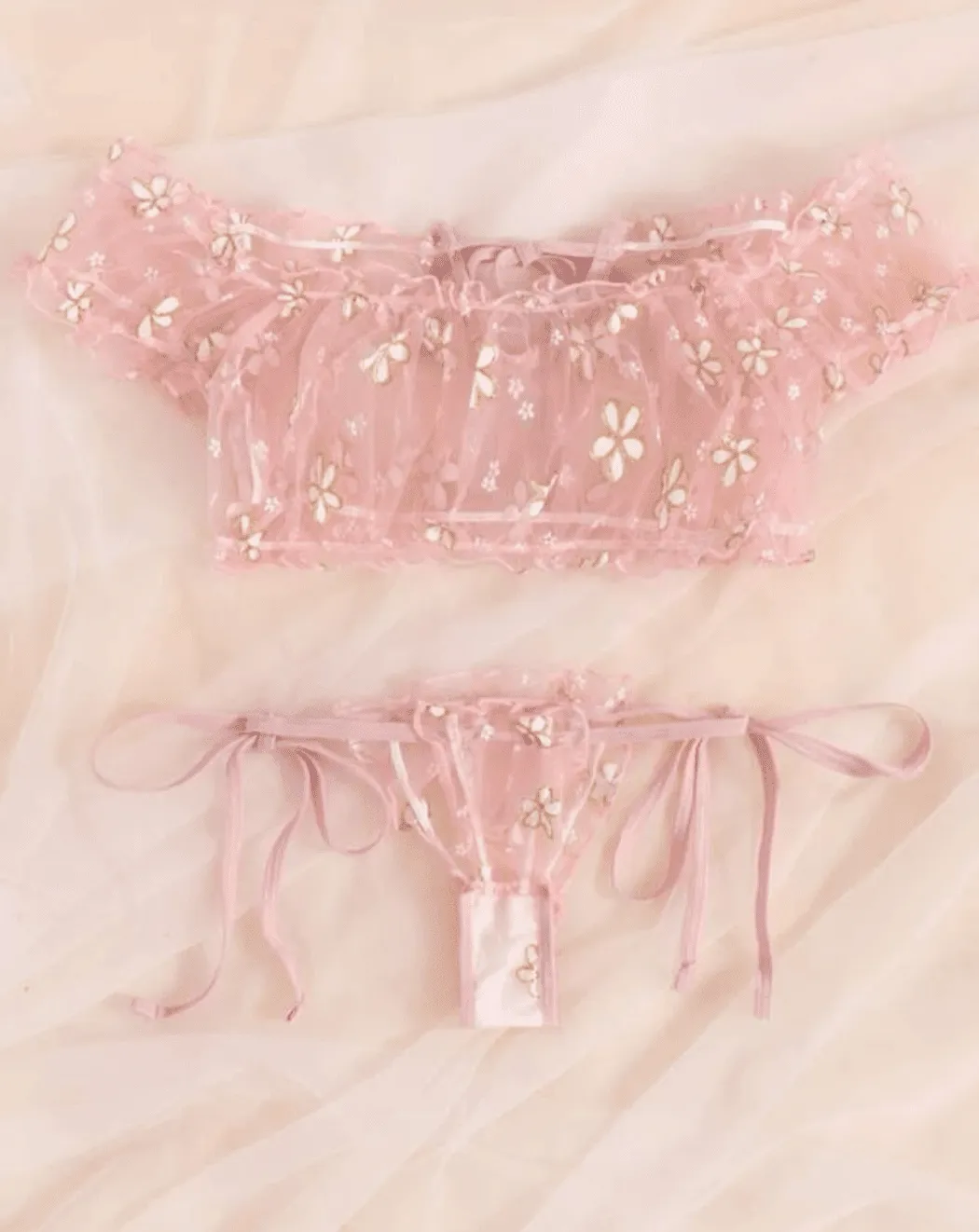 Pink Sheer Bralette Lingerie