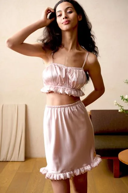 Pure Silk Camisole, Crop-Top and Half Slip (In stock, 3 day delivery)