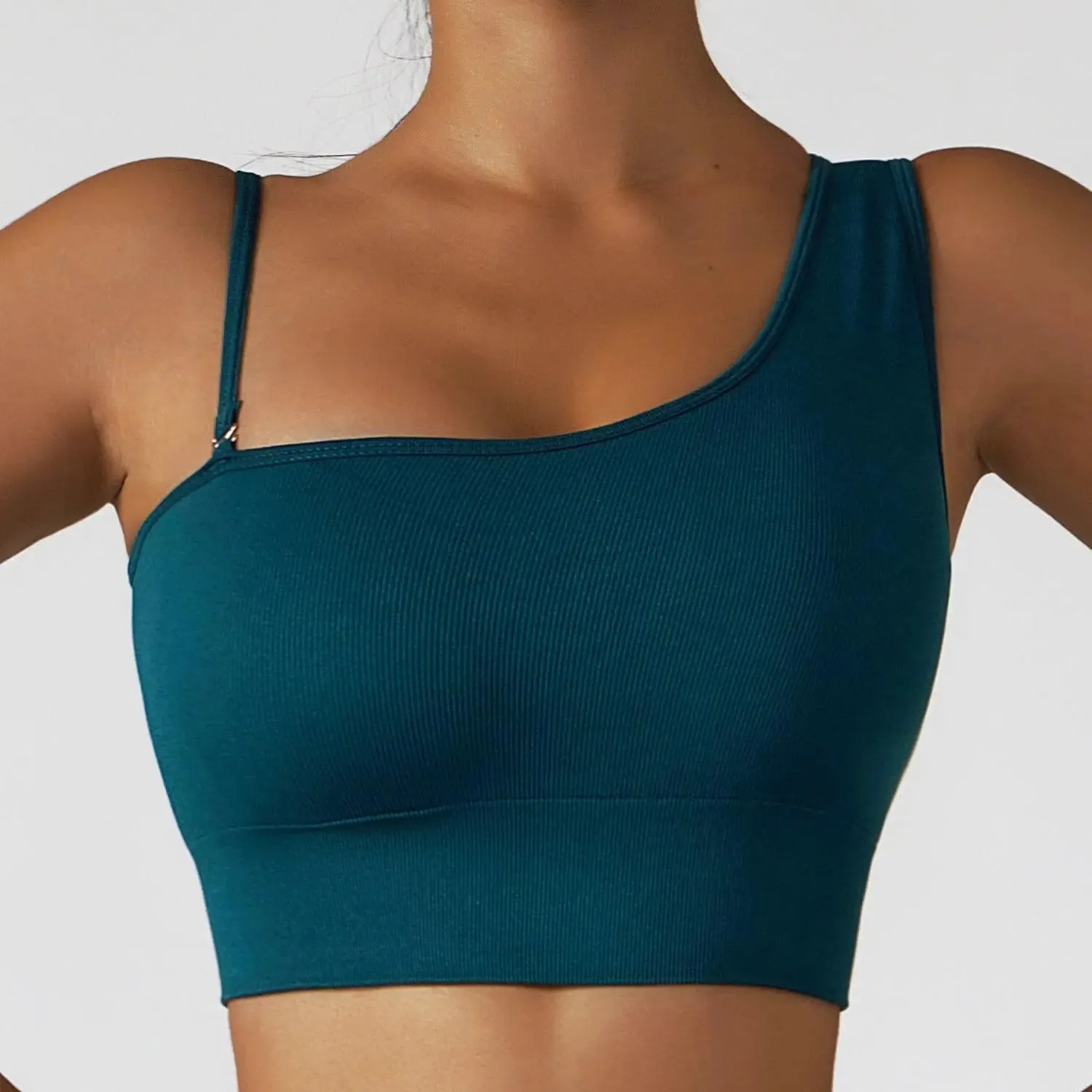 Ribbed One Shoulder Crop Top