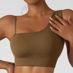 Ribbed One Shoulder Crop Top