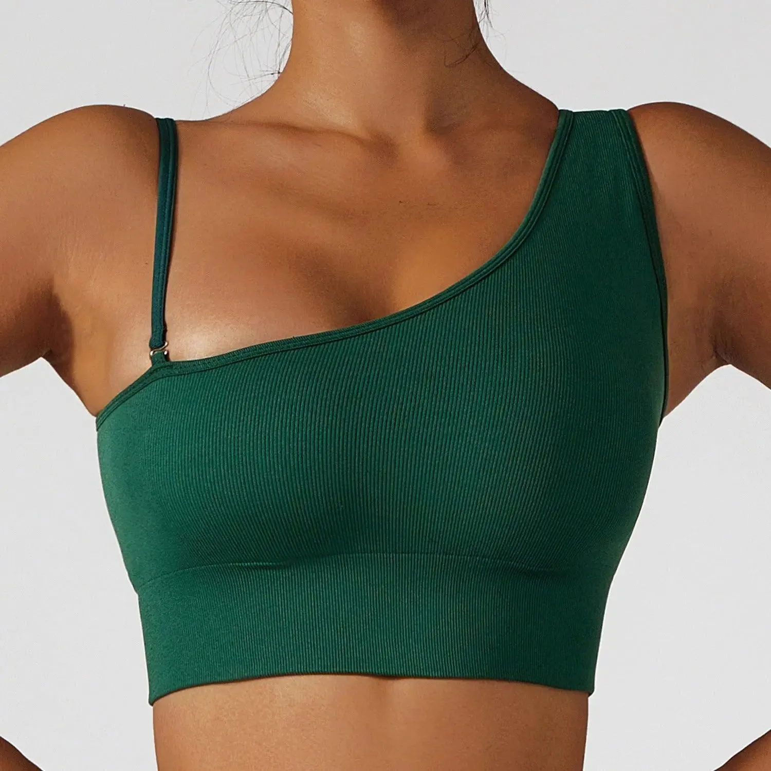 Ribbed One Shoulder Crop Top