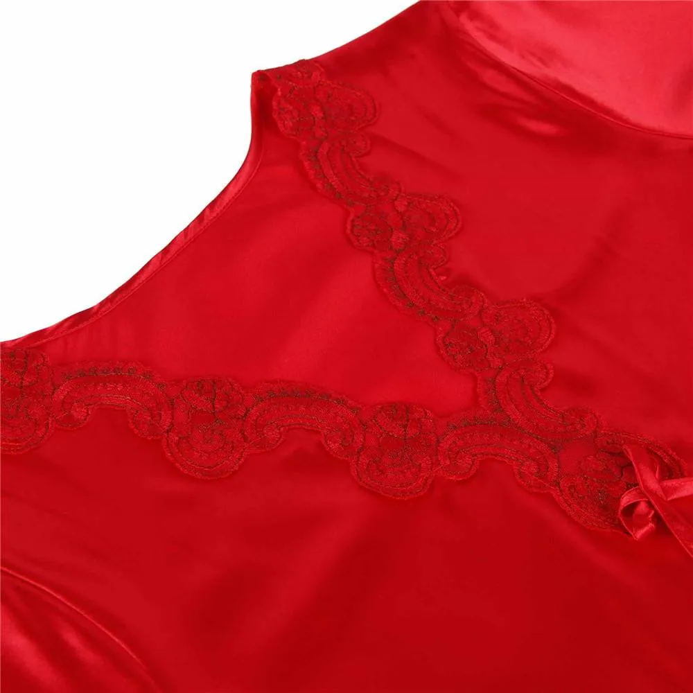 Ruby Red Silk Embrace Nightwear