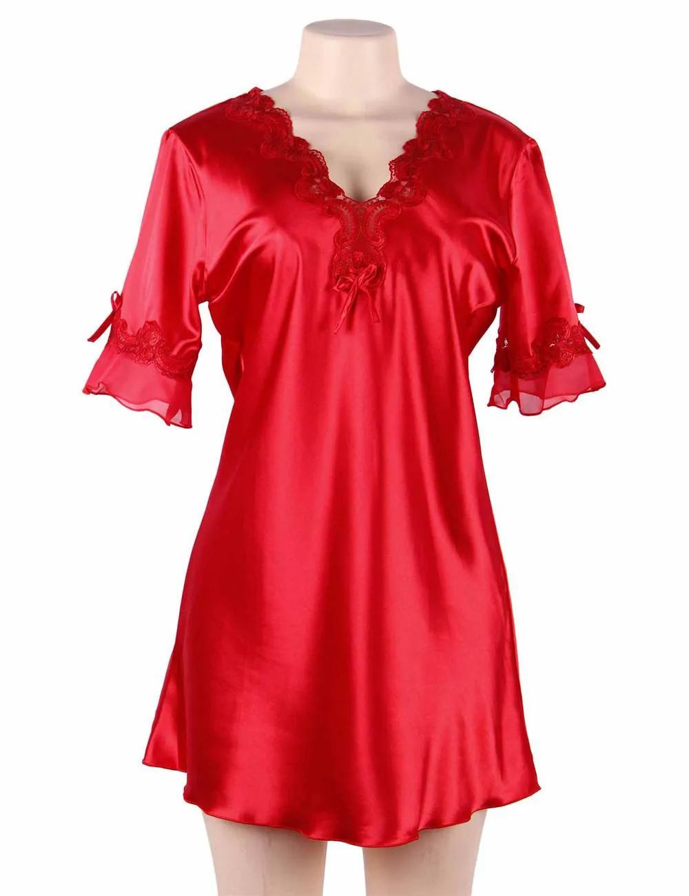 Ruby Red Silk Embrace Nightwear