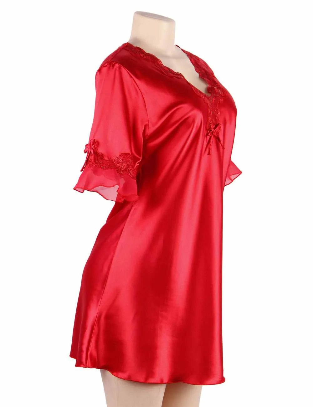 Ruby Red Silk Embrace Nightwear