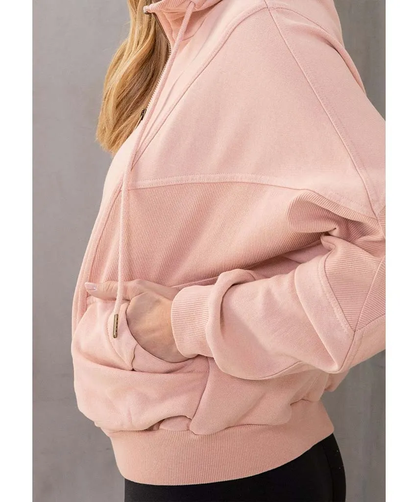 Saturdays Zip-Up Sweatshirt Dirty Pink