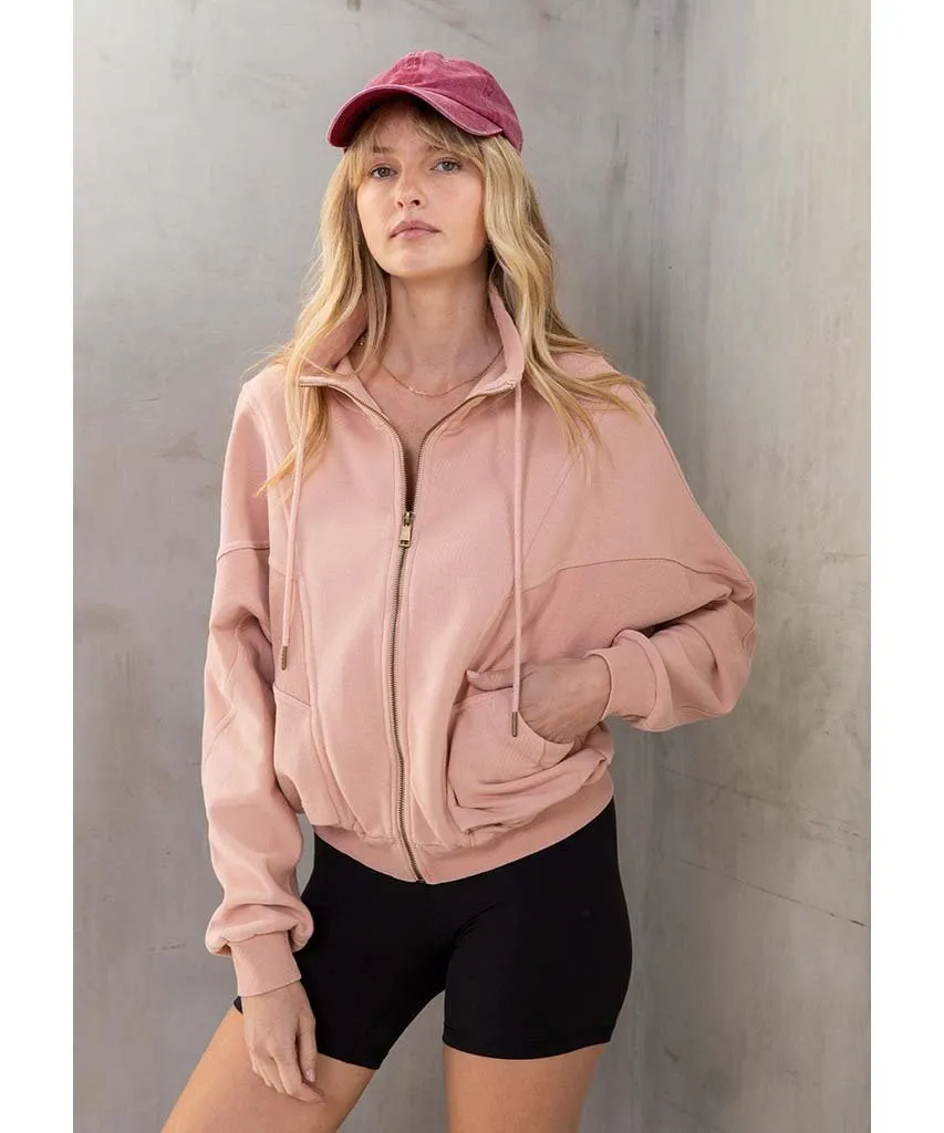 Saturdays Zip-Up Sweatshirt Dirty Pink