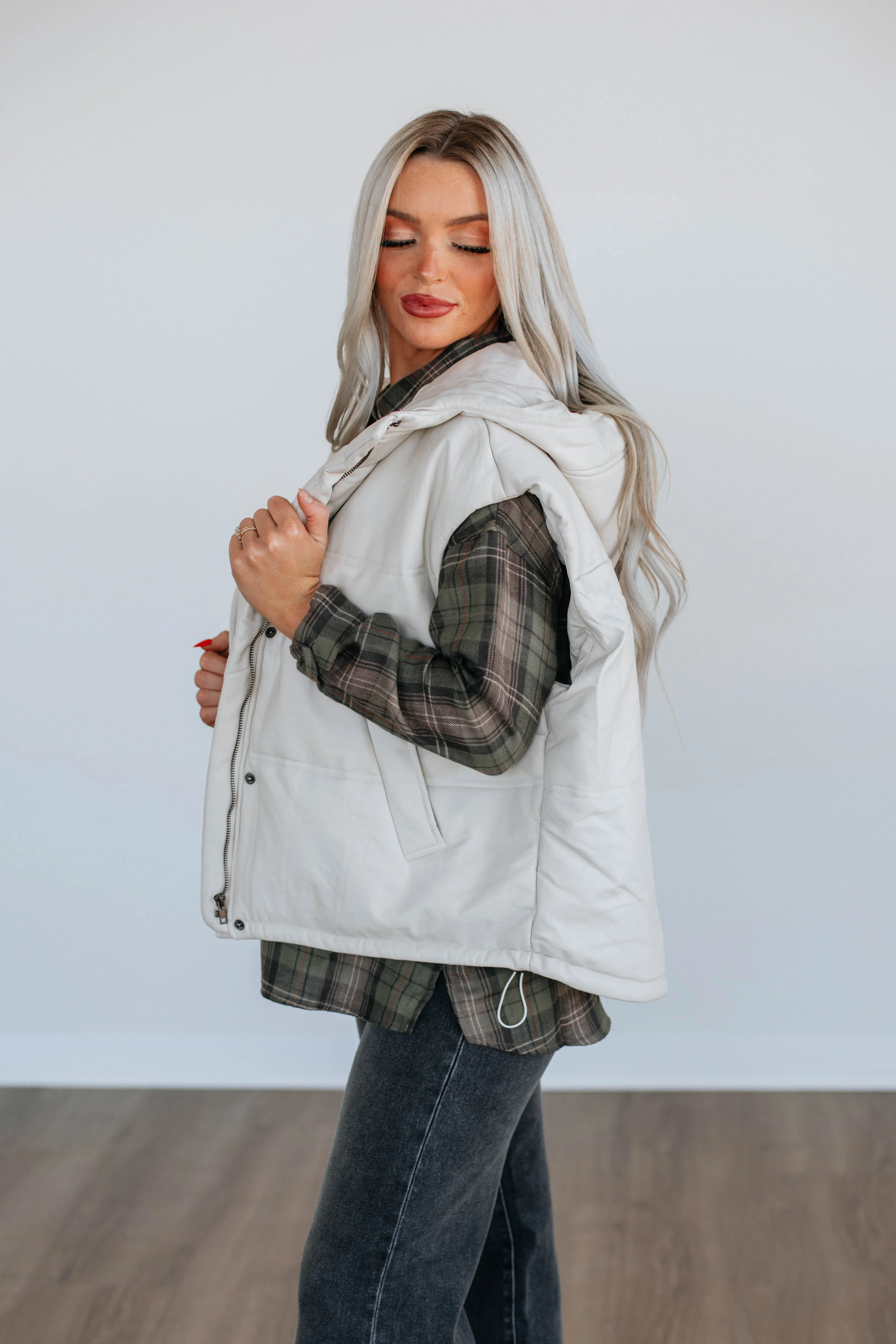 Shayne Puffer Vest - Natural