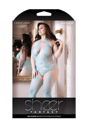 Sheer Fantasy On Cloud 9 Bodystocking Set Blue