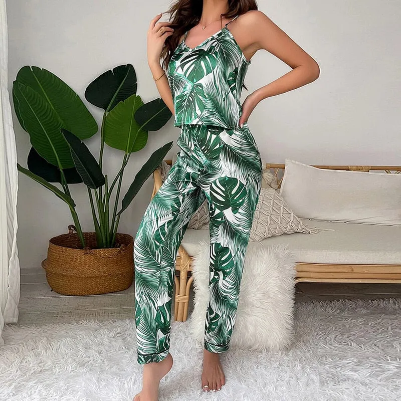 Silk Lingerie Pajama Set for Women