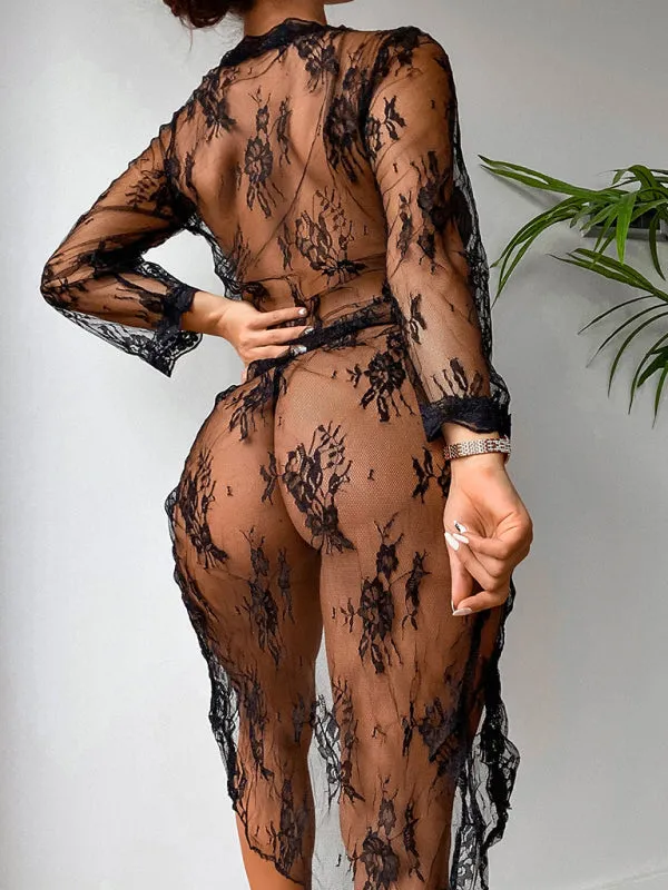 TEEK - Sheer Lace Temptation Two-Piece Set