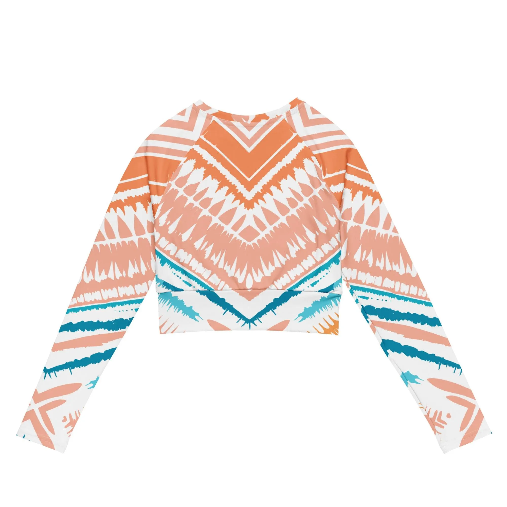 Tie-dye Recycled Long-sleeve Crop Top Peachy Blues