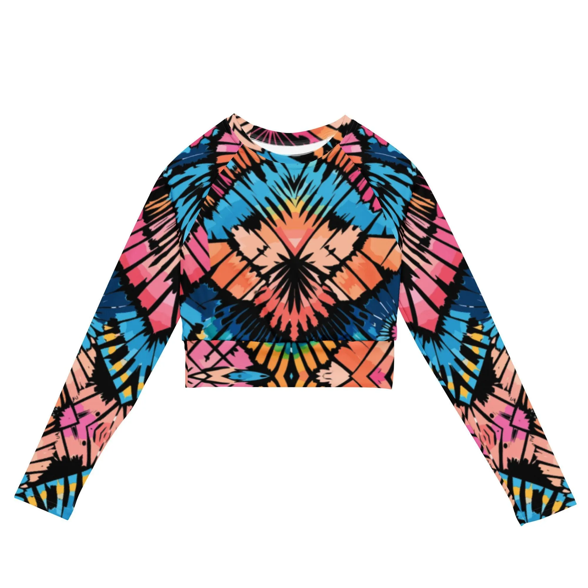 Tie-dye Recycled Long-sleeve Crop Top Peachy Saltwater