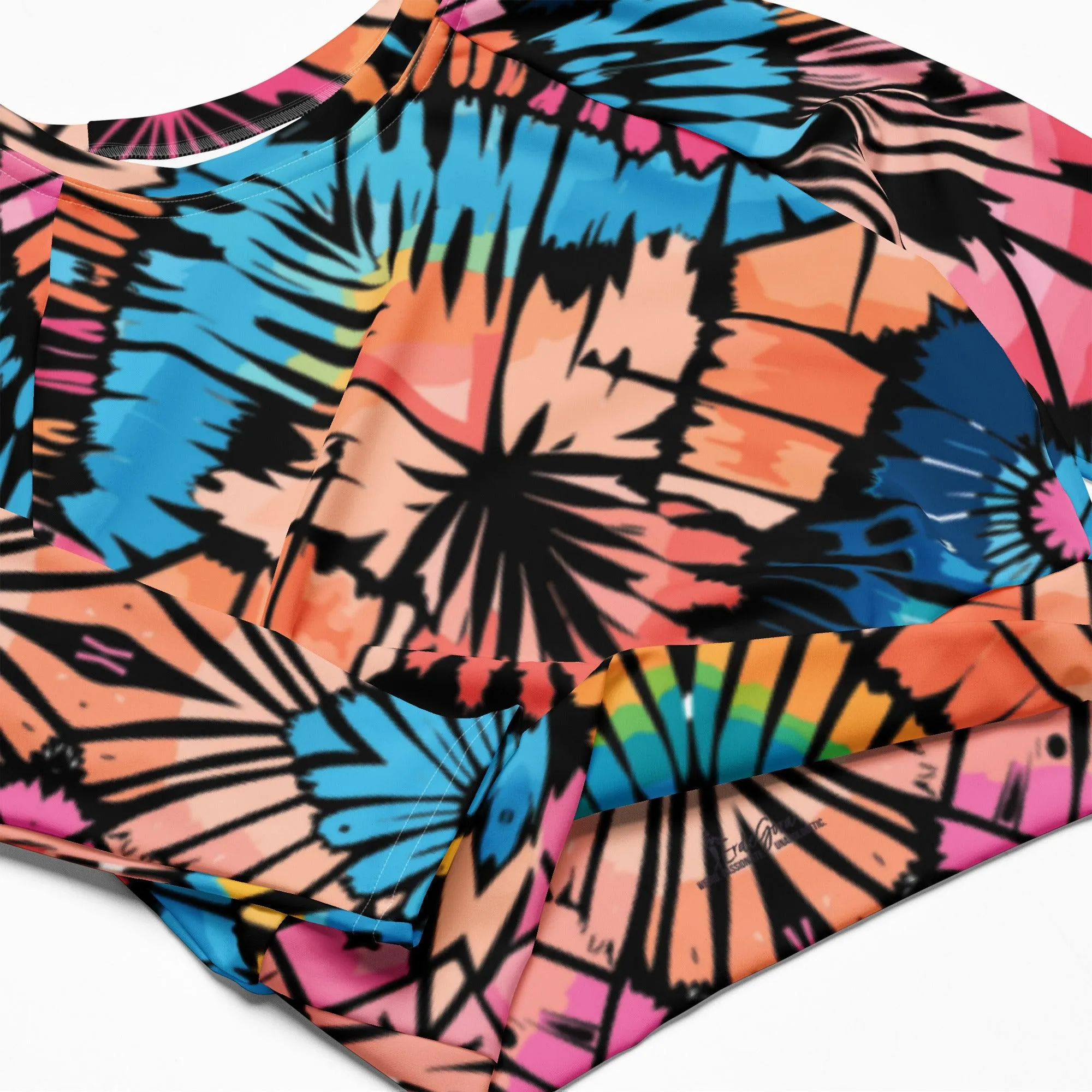 Tie-dye Recycled Long-sleeve Crop Top Peachy Saltwater