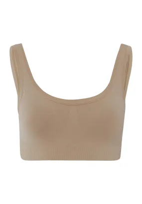 Touch Feeling Crop Top Padded | Deep Taupe 71806-2828