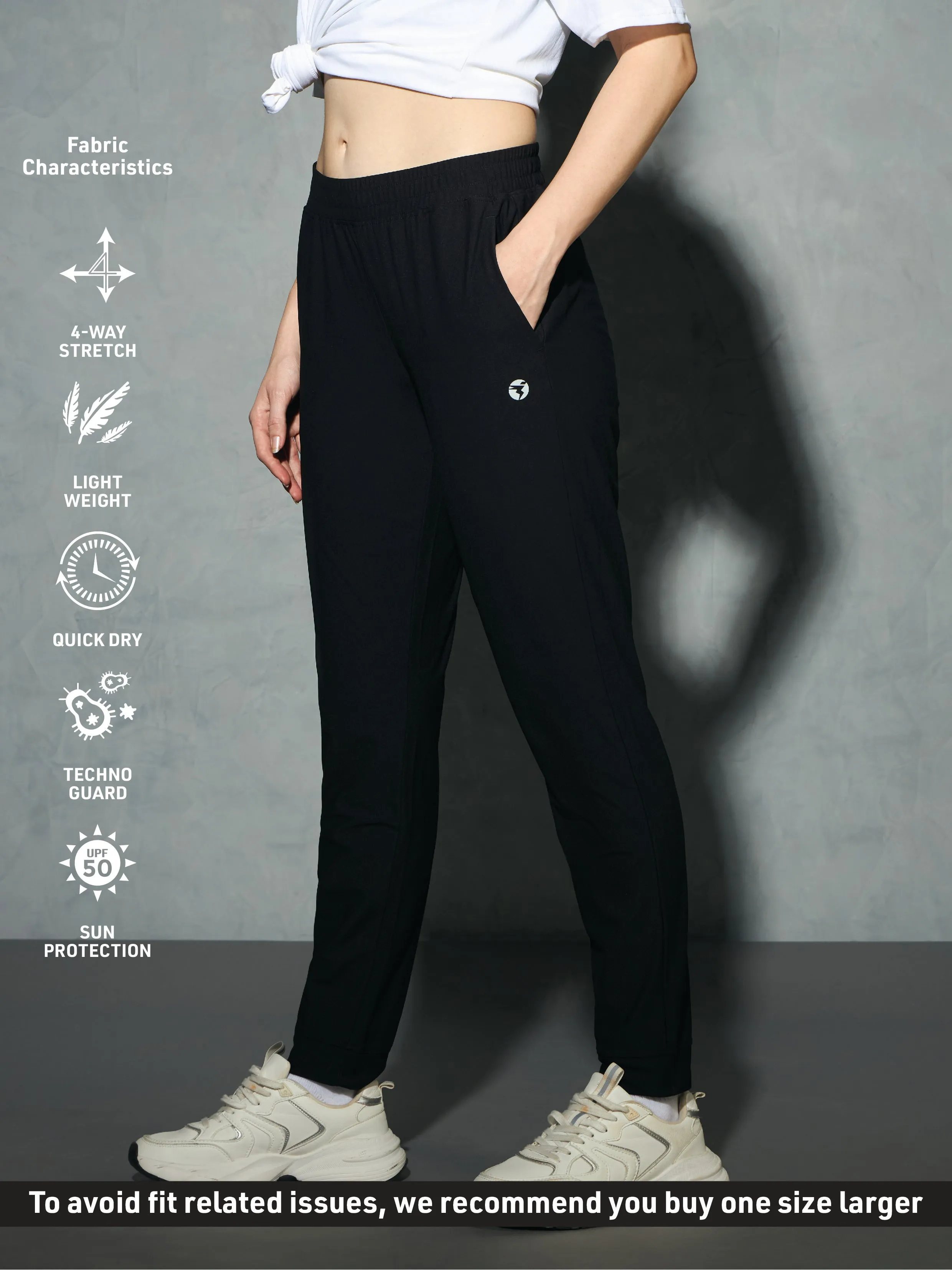 Women Solid Slim Fit Joggers with DURACOOL 