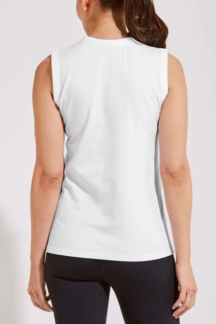 Women's LumaLeo High Neck Tank Top | White