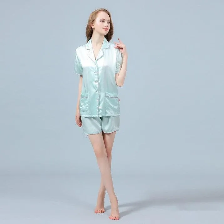 Women's Luxury Silk Sleepwear 100% Silk Short Pajamas Set