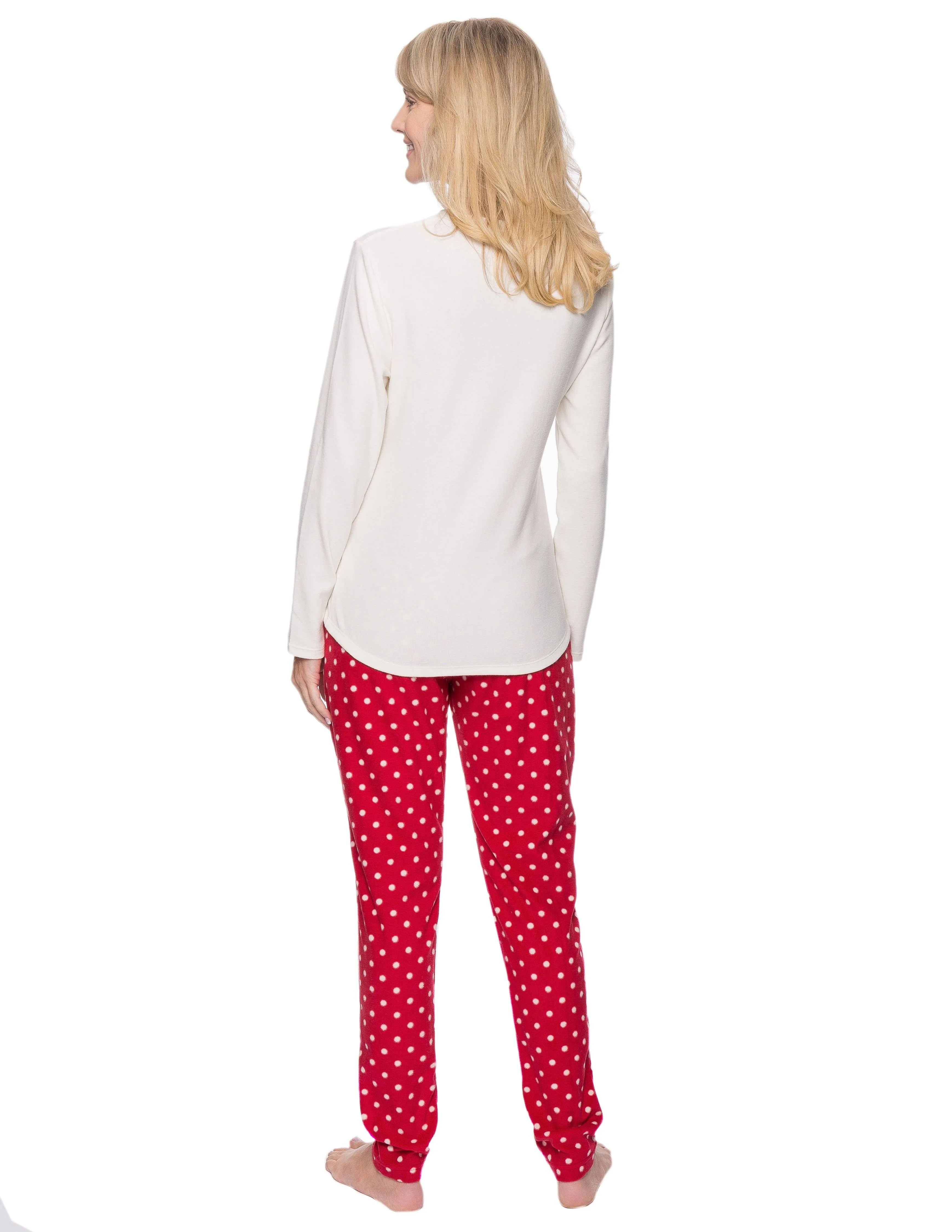 Womens Microfleece Lounge Set With Tapered Pants