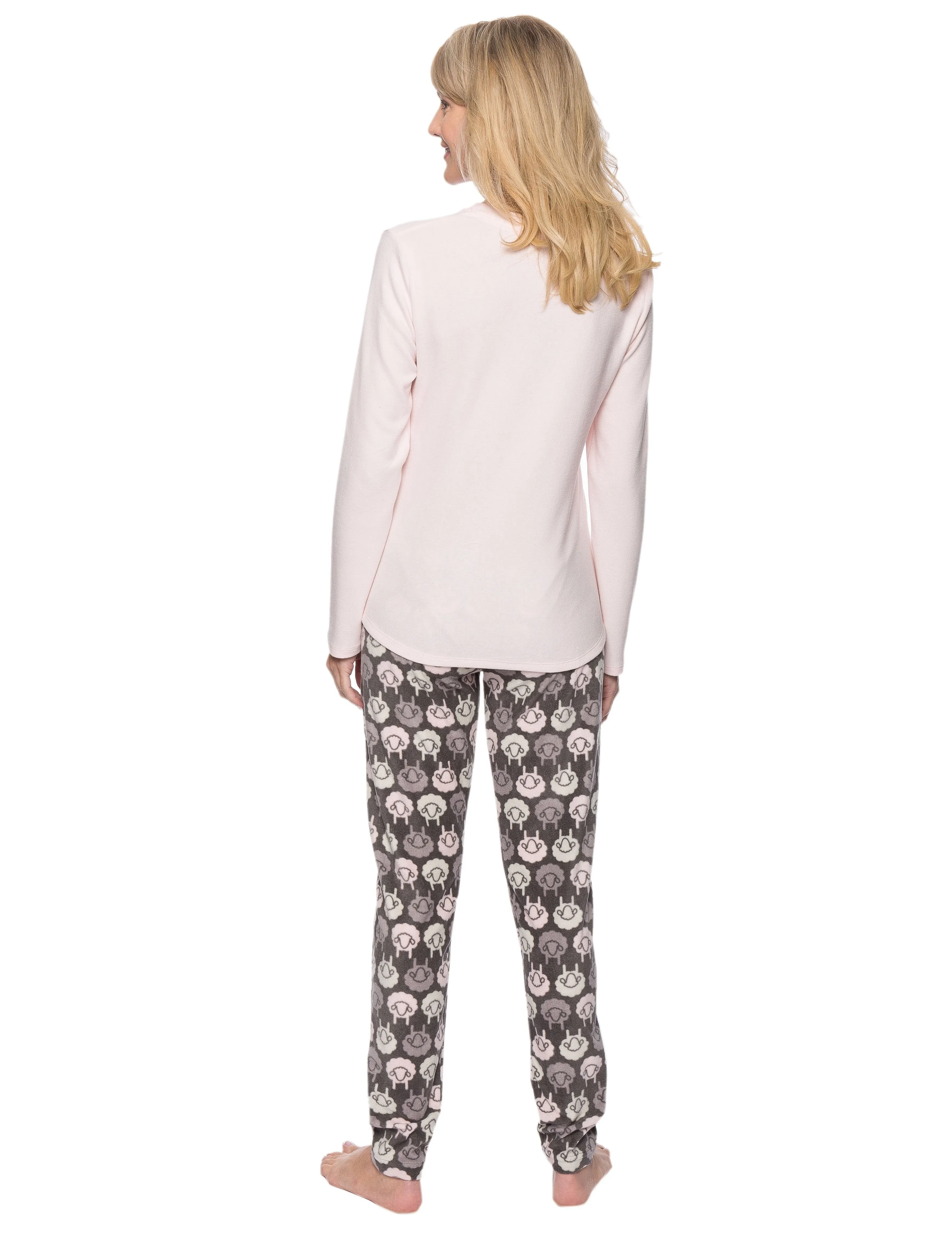 Womens Microfleece Lounge Set With Tapered Pants