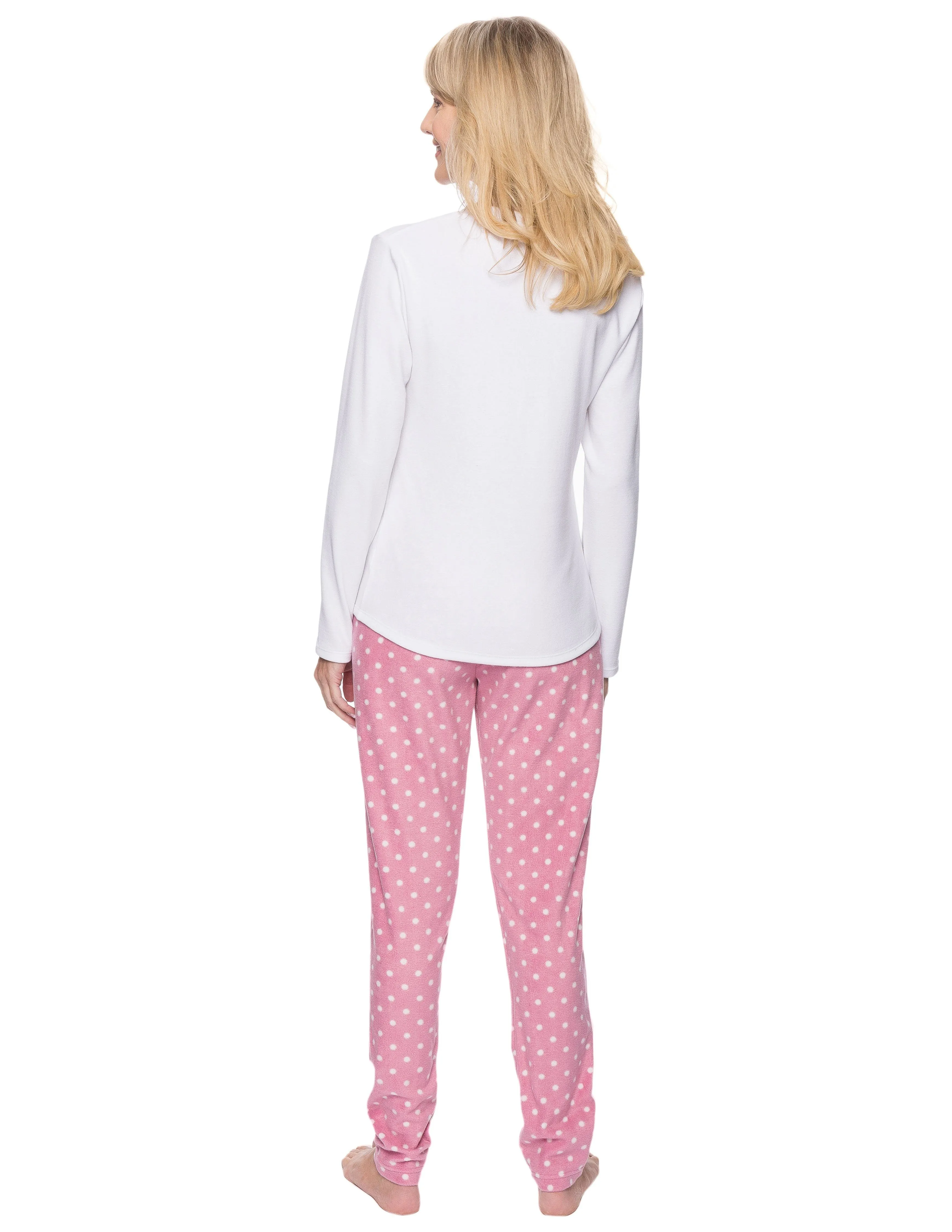 Womens Microfleece Lounge Set With Tapered Pants